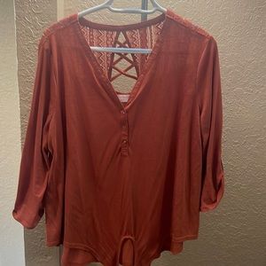 Juniors brown colored top